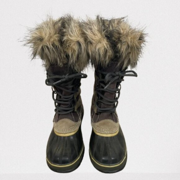 Sorel Joan of Arctic Tall Winter Boots Waterproof Faux Fur Size 8 Brown/Tan - Picture 4 of 9